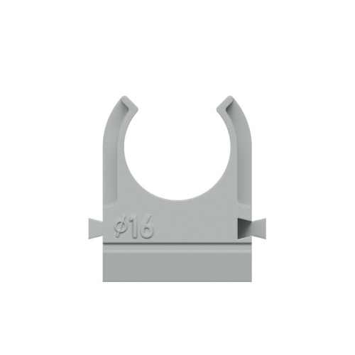 Крепеж-клипса для пластик. труб d16мм сер. (уп.100шт) КМ LO67224 фото 2 Крепеж-клипса для пластик. труб d16мм сер. (уп.100шт) КМ LO67224 фото 2