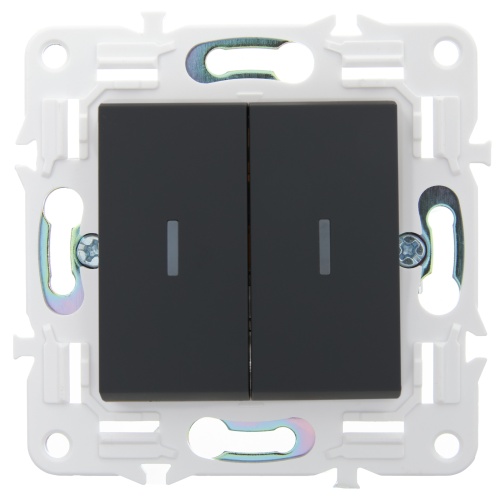 Выключатель 2-кл. SKANDY 10А SK-V04G графит IEK SK-V20-0-10-K53 фото 3