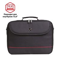 Сумка деловая BRAUBERG с отделением для ноутбука 15,6 , Profi , откидная крышка, черная, 40х30х7 см | код 240441 | BRAUBERG