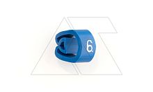 Маркер кольцевой RMS-04 59846-6, D кабеля 8-16mm, 16-70mm2, символ 6, PVC, синий (упак. 100шт.) | код 4391024 | Cembre
