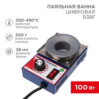 Паяльная ванна REXANT, модель R38F, 100 Вт, 38 мм, 200-480 °C, бессвинцовая | код 09-9210 | REXANT