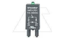 Модуль AMD-LDD1, зеленый LED+диод, 110_240VDC, поляризация +А1/-А2, черный, для SRU, SKF14, SKC, SKB, STB, SRC*-E, GZT, GZM, GZS, GZMB, ES32 | код AMD-LDD1/110_240VDC | Shenler