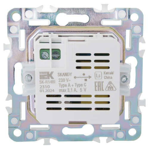 SKANDY Роз. USB A+C 3,1А SK-R14Bl черн. IEK | код SK-U22-D31-K02 | IEK фото 5