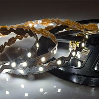 LED лента 12 В, 6 мм, S-образная плата, IP23, SMD 2835, 60 LED/m, цвет свечения белый (6000 К) | код 141-525 | LAMPER