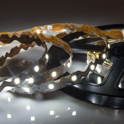 LED лента 12 В, 6 мм, S-образная плата, IP23, SMD 2835, 60 LED/m, цвет свечения белый (6000 К) | код 141-525 | LAMPER