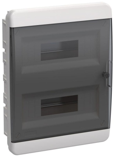 Корпус пластиковый ЩРВ-П-24 IP41 черн. прозр. дверь TEKFOR | код TF5-KP12-V-24-41-K01-K03 | IEK