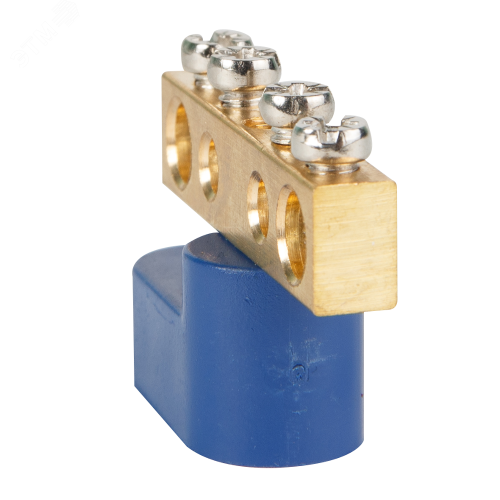 Шина нулевая с одним изолятором OptiKit BB-O-N-S-24-6х9-синий | код 277940 | КЭАЗ