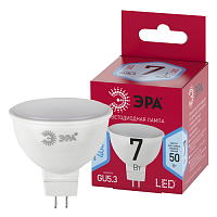 Лампа светодиодная RED LINE LED MR16-7W-840-GU5.3 R GU5.3 7 Вт софит нейтральный белый свет | код Б0050690 | ЭРА