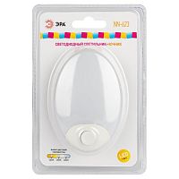 Ночник - светильник светодиодный NN-623-SW-W в розетку с выключателем белый | код Б0057213 | ЭРА