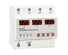 Реле выбора приоритетной фазы RM-PS1, 3NO+N, 25A, 220VAC, Umin(190V)/Umax(280V), 1s/150ms, LED, 3M | код RM-PS1 | RELETEK