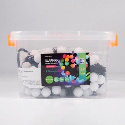 Гирлянда "Шарики" 15м OLDBL100-G-E 100 зел. светодиодов соединяемая до 3шт уличная SHLights 4690601004314 фото 6