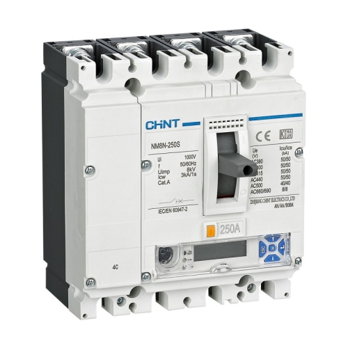Авт. выкл. NM8N-250H EM 4P 100А 100кА с электрон. расцепителем, LCD (R)(CHINT) | код 271408 | CHINT
