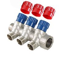 Коллектор с регул. вентилями, 3/4"х4 вых. 1/2" нар. | код. VTc.560.N.0504 | VALTEC