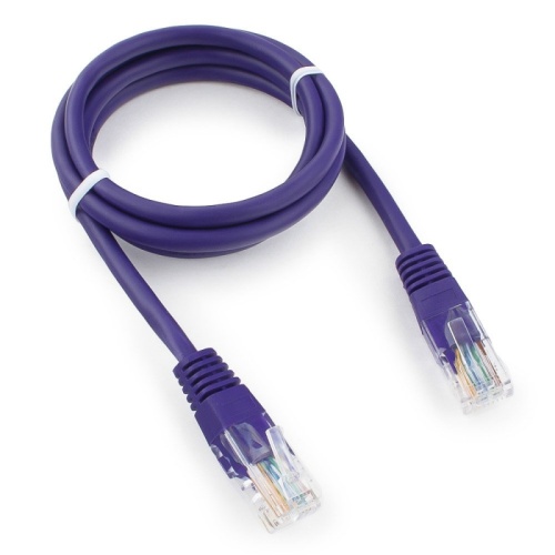 Патч-корд UTP Cablexpert PP12-1M/V кат.5e, 1м, литой, многожильный (фиолетовый) | код PP12-1M/V | Cablexpert