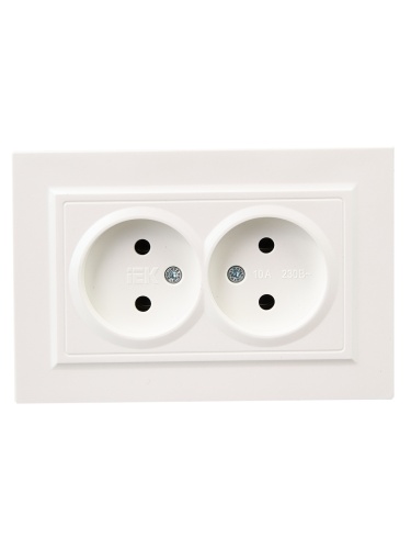 Розетка 2-м СП BRITE РС12-2-БрЖ 10А в сборе без заземл. без защ. шторок жемчуж. | код BR-R20-10-K36-F | IEK фото 6