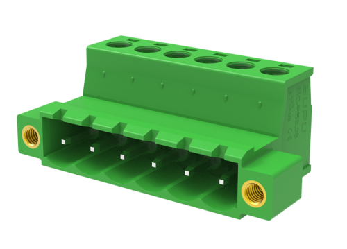 MC-PB5.08H05C-F Разъём штекерный MC, шаг 5.08мм,5 конт., фланц.,зел., шт | код MC-PB5.08H05C-F | SUPU