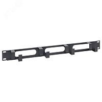 Органайзер кабельный TERACOM 1U 4 кольца с окнами металлический чёрный | код TRC-1CO-4R-M-BK | EKF