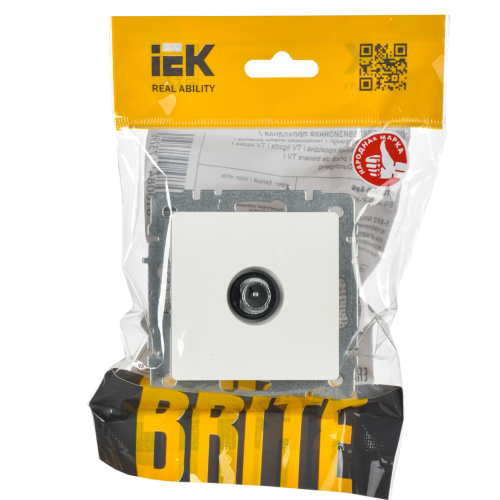 BRITE Розетка TV проходная РТВ10-0-БрБ белый | код BR-A10-P-K01 | IEK фото 4