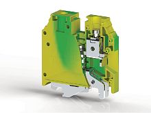 Клеммник на DIN-рейку (MR32/ MR35) 16кв.мм (земля) AVK 16T RD Klemsan 334200