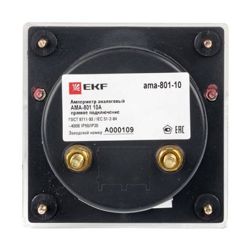 Амперметр AMA-801 аналоговый на панель (80х80) круглый вырез 10А прямое подключение | код ama-801-10 | EKF фото 5