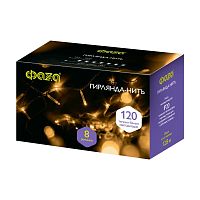 Гирлянда светодиодная нить DC-G01-80Y, 80 желт. LED, 7.8 м., 8 реж., 3xAA | код 5047730 | JazzWay