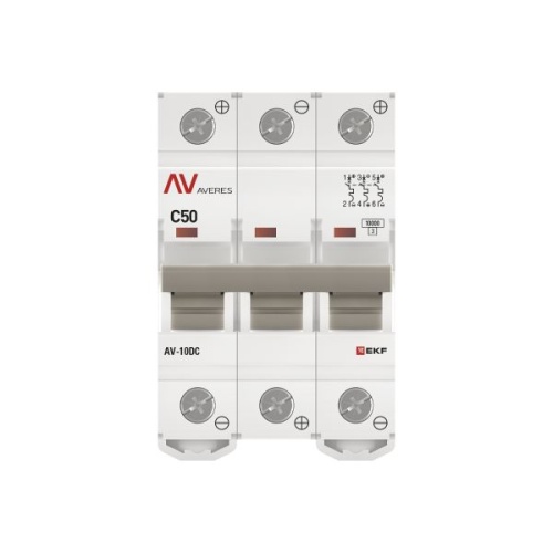 Выключатель автоматический AV-10 DC 3P 50A (C) 10kA EKF AVERES | код mcb10-DC-3-50C-av | EKF фото 5