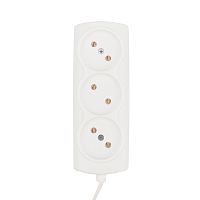 Удлинитель PROconnect STANDARD 3 гнезда, 5 м, 2х0.75 мм кв, б/з, белый | код 11-7214 | PROCONNECT