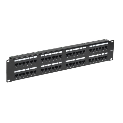 Панель коммутационная с кабельными органайзерами 19, 2U, 48 портов, RJ-45, CAT 6, UTP REXANT PRO | код 02-0232 | REXANT