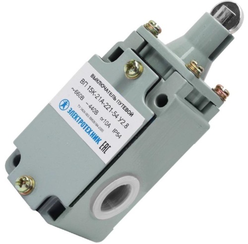 Выключатель путевой ВП-15К21Б221-54У2.8 1НО+1НЗ 10А IP54 толкатель с роликом прямого действия Реле и Автоматика A8014-80086111