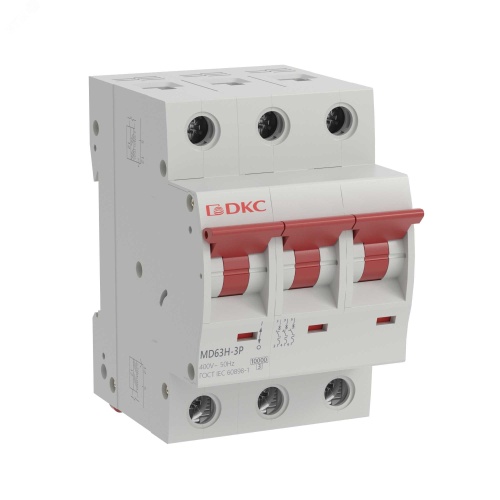 Выключатель автоматический трехполюсный 32А D MD63H-3PD32 10кА | код MD63H-3PD32 | DKC