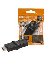 Переходник АВП 5 штекер HDMI - гнездо HDMI поворотный на 180 градусов, позолоченные контакты, TDM | код SQ4040-0105 | TDM
