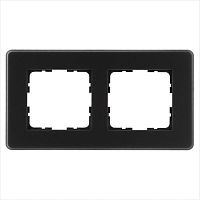 Рамка стеклянная матовая закругленная 2 поста цвет черный | код G1002GB-RM | Jasmart