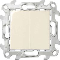 Выключатель двухклавишный, слоновая кость | код 2450398-031 | Simon