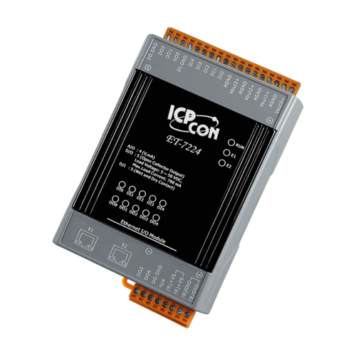 ET-7224 CR Ethernet I/O Module with 2-port Ethernet Switch, with 4-channels AO, 5-channels DI and 5-channels DO (RoHS) | код 00-06100892 | ICP DAS