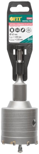 Коронка кольцевая по бетону, хвостовик 110 мм в сборе, 65 мм | код 33444 | FIT фото 3