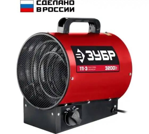 Тепловая пушка электрическая Зубр Мастер ТП-3 3200Вт красный | код 1877186 | ЗУБР