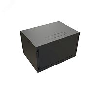 Шкаф настенный 19-дюймовый 19'' 6U 367x600х450мм металлическая передняя дверь с замком черный RAL 9004 WRline'' | код WR-TW-0645-SR-RAL9004 | WRLine