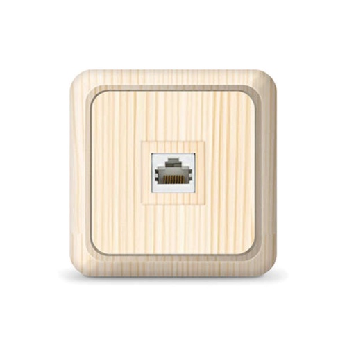 Розетка компьютерная одноместная Олимп,наружная, 1А, RJ45, сосна (еврослот) | код 1078 | Universal