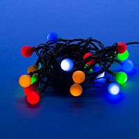 ULD-S0280-020/DGA MULTI IP20 COLORBALLS Гирлянда светодиодная с контроллером «Разноцветные шарики», 20 светодиодов, длина - 2,8 м, цвет свечения - разноцветный, IP20, провод зеленый, упаковка- картон. | код 11093 | Uniel