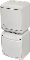 Микс_верт. (лестн.выкл.+1-я роз.schuko_бел.кр.) (IP44/54) VRHP-3s | код 004668029 | ETI