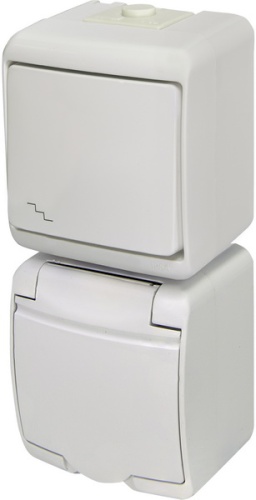 Микс_верт. (лестн.выкл.+1-я роз.schuko_бел.кр.) (IP44/54) VRHP-3s | код 004668029 | ETI
