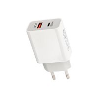 Сетевое зарядное устройство REXANT USB-A+USB-C адаптер, 18W белое | код 18-2216 | REXANT