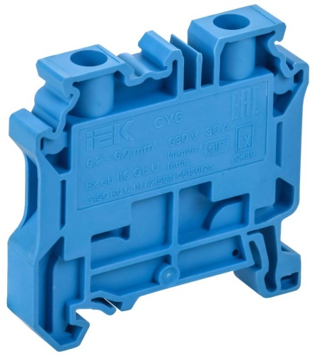 ARMAFIX Колодка клеммная CY6 PE винтовая 6мм2 проходная заземляющая Ex IEK | код AF-CT30-01-K52-006-EX | IEK
