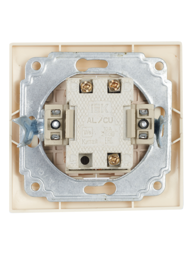 Выключатель 2-клавишный ВС10-2-0-Км 10А керамика КВАРТА кремовый | код EVK20-K33-10-K | IEK фото 3