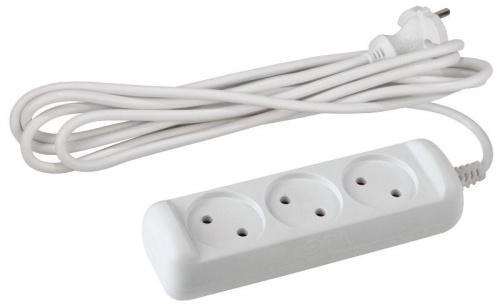 Удлинитель 3х5м без заземл. 6А IP20 UX(6)-3-5m ПВС 2х0.75 | код Б0038569 | Эра