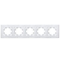 Рамка фактурная 5 постов универсальная UNIVersal Афина белая (еврослот) | код A11042 | Universal