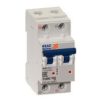 Выключатель автоматический двухполюсный 10А C 10кА DC OptiDin BM63-2C10-DC-УХЛ3-РЕГ | код 243117 | КЭАЗ