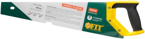 Ножовка по дереву, крупный кален.зуб 5 ТPI с запилом 7 ТPI, 2D заточка, пласт.прорезинен.ручка 450 мм | код 40469 | FIT фото 3