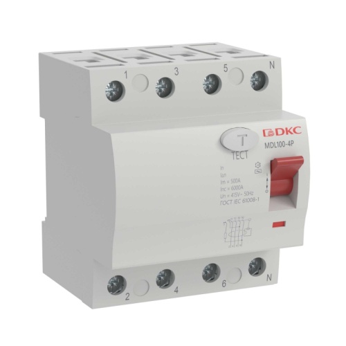 Устройство защитного отключения УЗО ВДТ YON MAX MDL100, 4P, 300mA, 25A,тип АС | код MDL100-4P4-25-AC | DKC