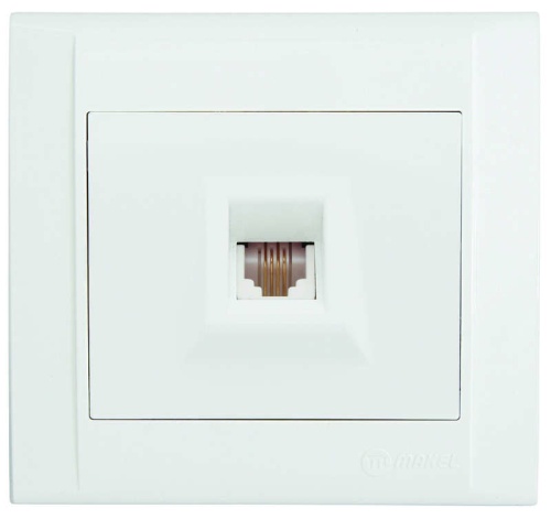 Defne Розетка телефонная TF евро белая | код 42001014 | Makel